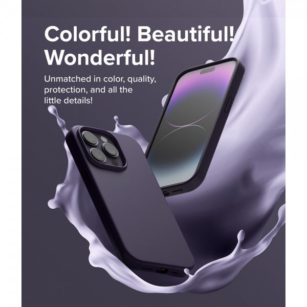 Ringke iPhone 14 Pro Deksel Silikoni Deep Purple