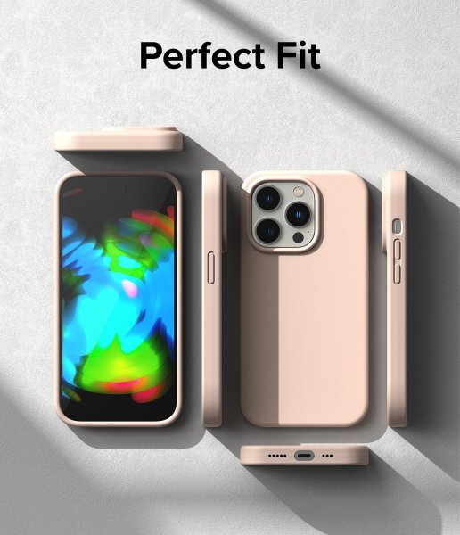 Ringke iPhone 14 Pro Deksel Silikoni Pink Sand