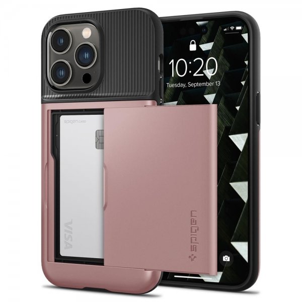 Spigen iPhone 14 Pro Deksel Slim Armor CS Rose Gold