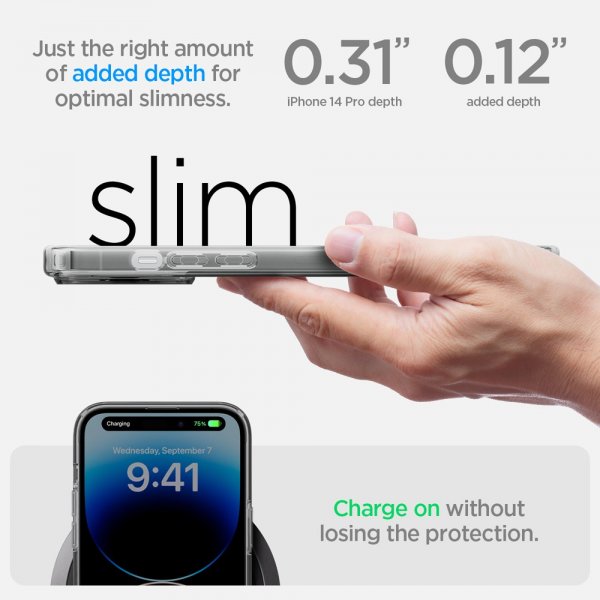 Spigen iPhone 14 Pro Deksel Ultra Hybrid MagFit Frost Black