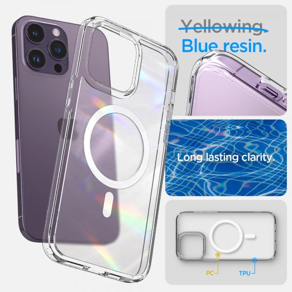 Spigen iPhone 14 Pro Deksel Ultra Hybrid MagFit Frost Clear