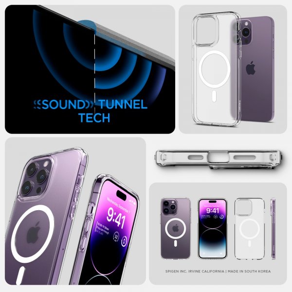 Spigen iPhone 14 Pro Deksel Ultra Hybrid MagFit Frost Clear