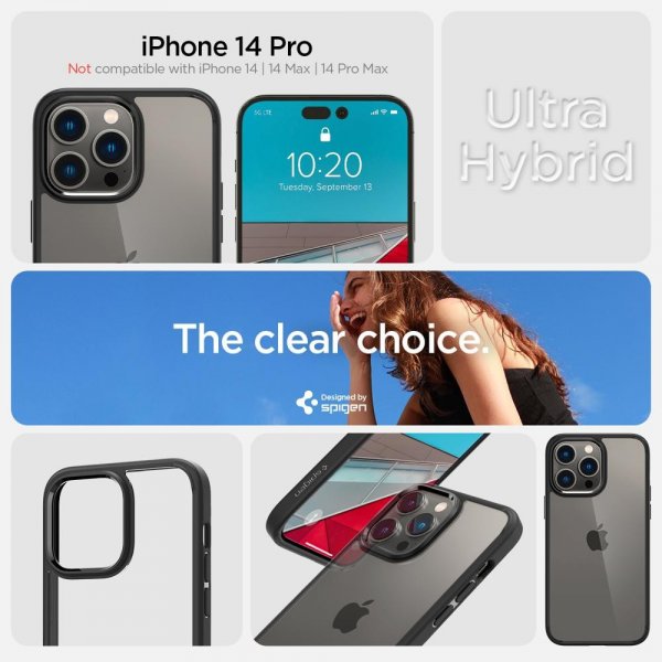 Spigen iPhone 14 Pro Deksel Ultra Hybrid Matte Black