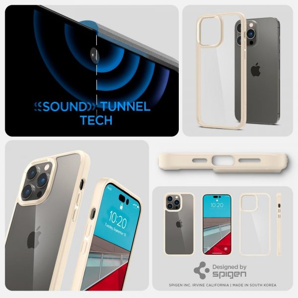 Spigen iPhone 14 Pro Deksel Ultra Hybrid Sand Beige