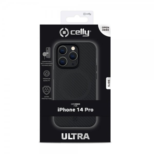 Celly iPhone 14 Pro Deksel ULTRAMAG Svart