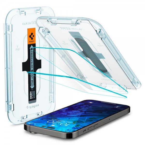 Spigen iPhone 14 Pro Skjermbeskytter GLAS.tR EZ Fit 2-pakning