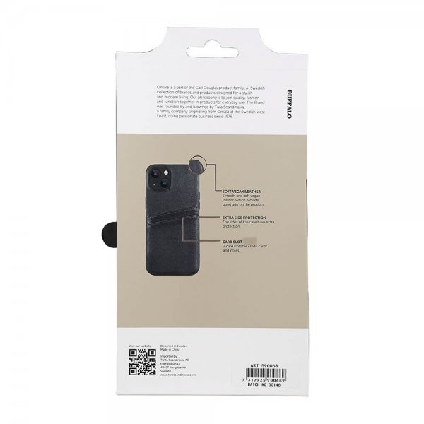 Buffalo iPhone 13/14 Deksel Backcover with Card Slots Svart