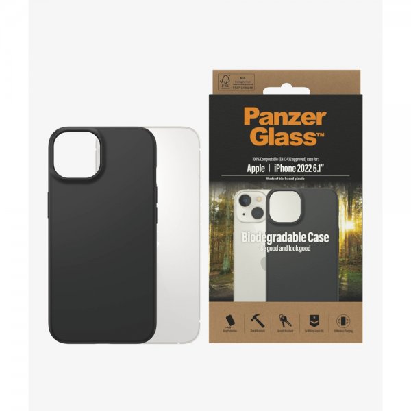 PanzerGlass iPhone 14 Deksel Biodegradable Case Svart