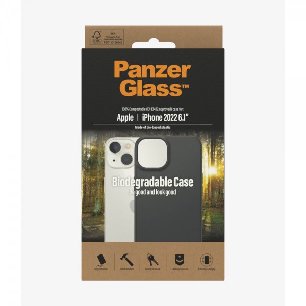 PanzerGlass iPhone 14 Deksel Biodegradable Case Svart