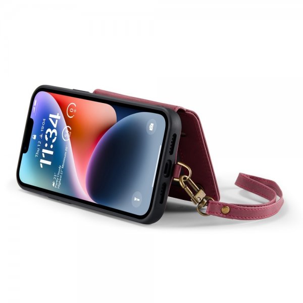 CaseMe iPhone 14 Deksel C20 Kortlomme Glidelås Rosa