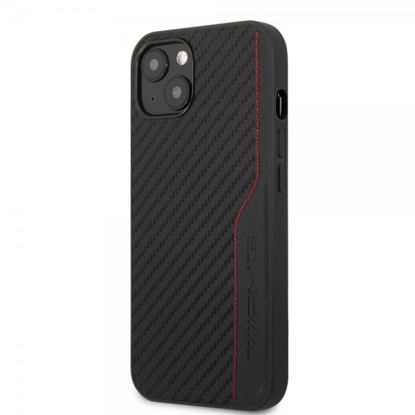 AMG iPhone 14 Deksel Carbon Effect Stamped Logo Svart