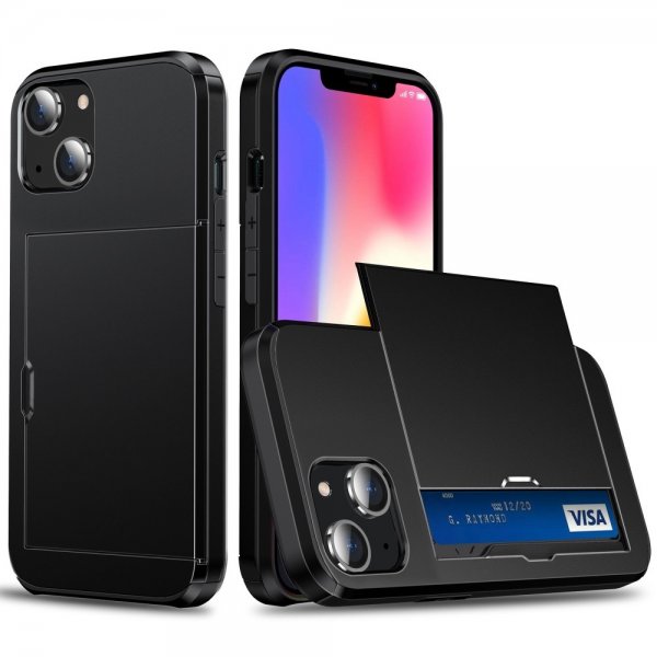 iPhone 14 Deksel Card Slide Svart
