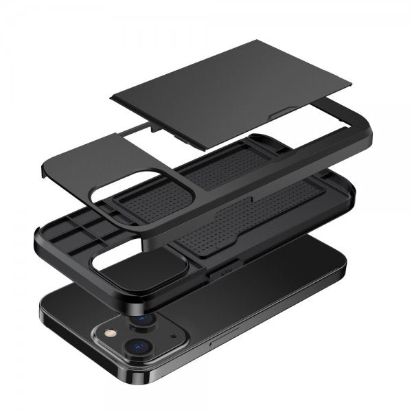 iPhone 14 Deksel Card Slide Svart