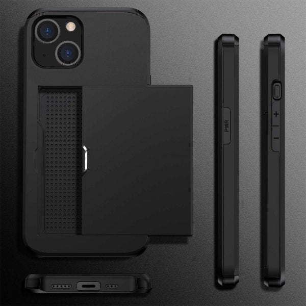 iPhone 14 Deksel Card Slide Svart