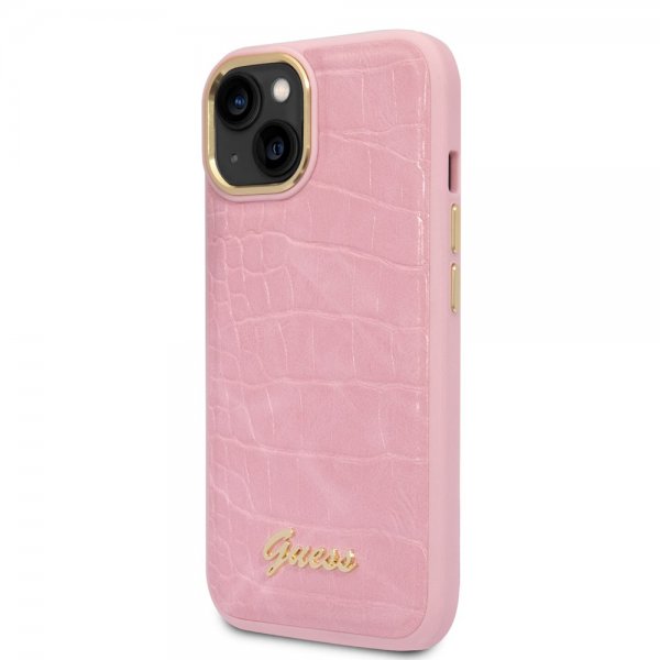 Guess iPhone 14 Deksel Croco Rosa