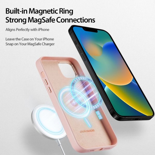 Dux Ducis iPhone 14 Deksel Grit Series MagSafe Rosa