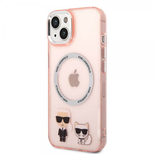 Karl Lagerfeld iPhone 14 Deksel Karl & Choupette MagSafe Rosa