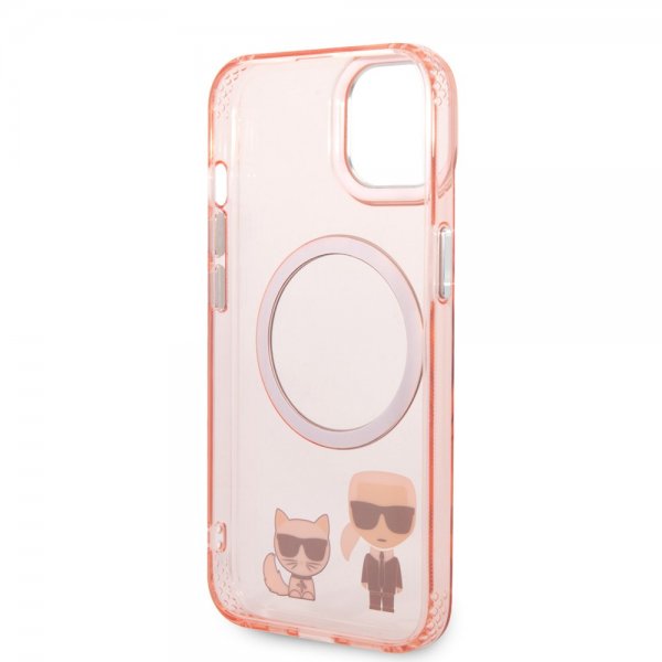 Karl Lagerfeld iPhone 14 Deksel Karl & Choupette MagSafe Rosa