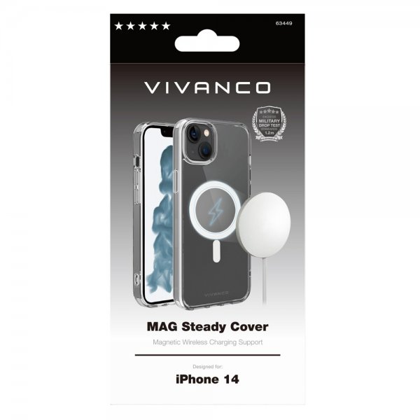 Vivanco iPhone 14 Deksel Mag Steady Transparent
