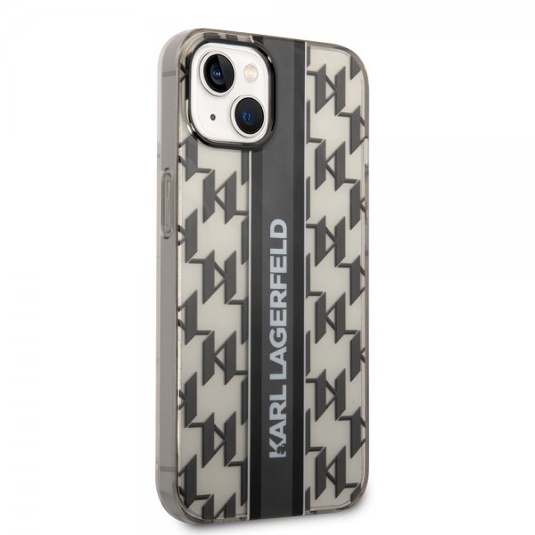 Karl Lagerfeld iPhone 14 Deksel Monogram Vertical Stripe Svart
