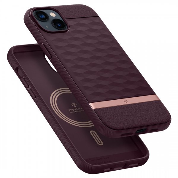 Caseology iPhone 14 Deksel Parallax Mag Burgundy Bean