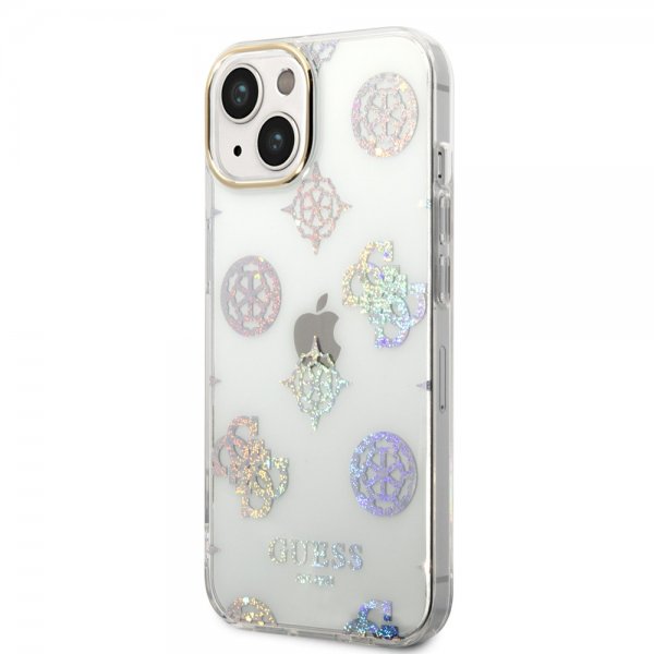 Guess iPhone 14 Deksel Peony Glitter Hvit