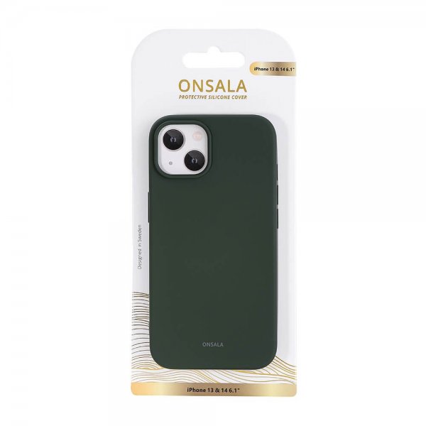 Onsala iPhone 13/iPhone 14 Deksel Silikon Olive Green