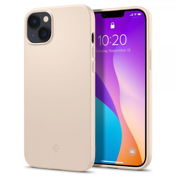 Spigen iPhone 14 Deksel Thin Fit Sand Beige