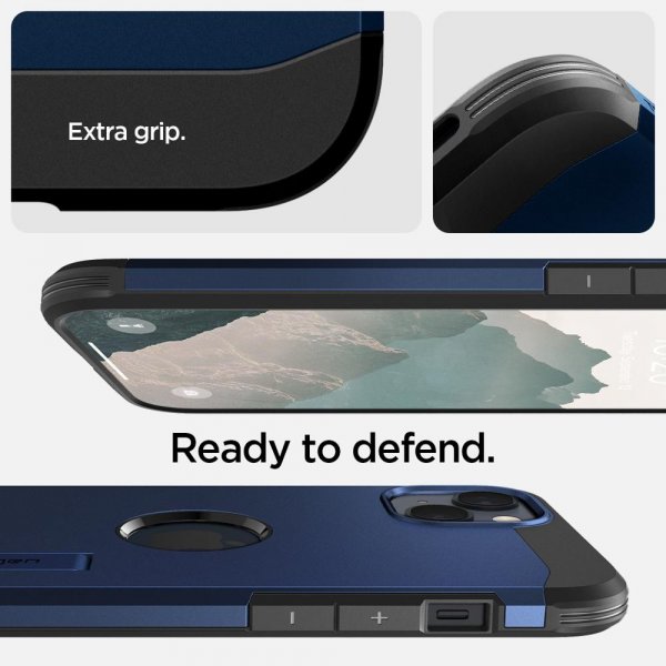 Spigen iPhone 14 Deksel Tough Armor MagFit Navy Blue
