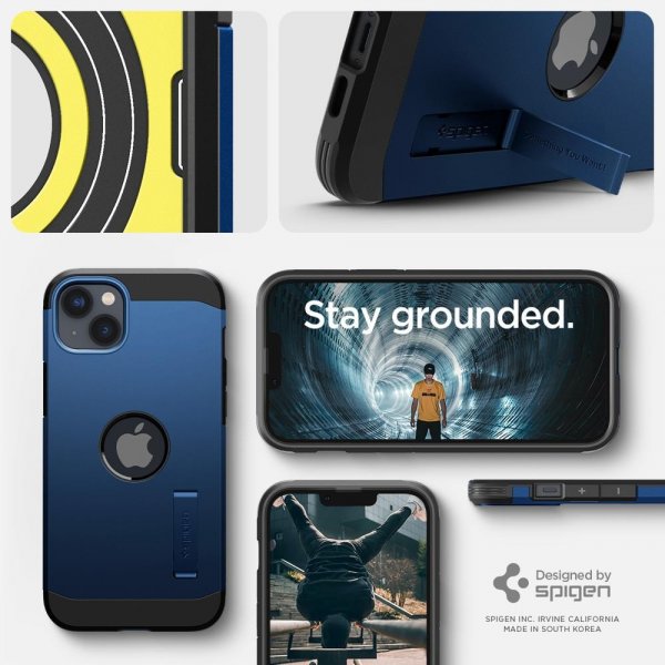 Spigen iPhone 14 Deksel Tough Armor MagFit Navy Blue