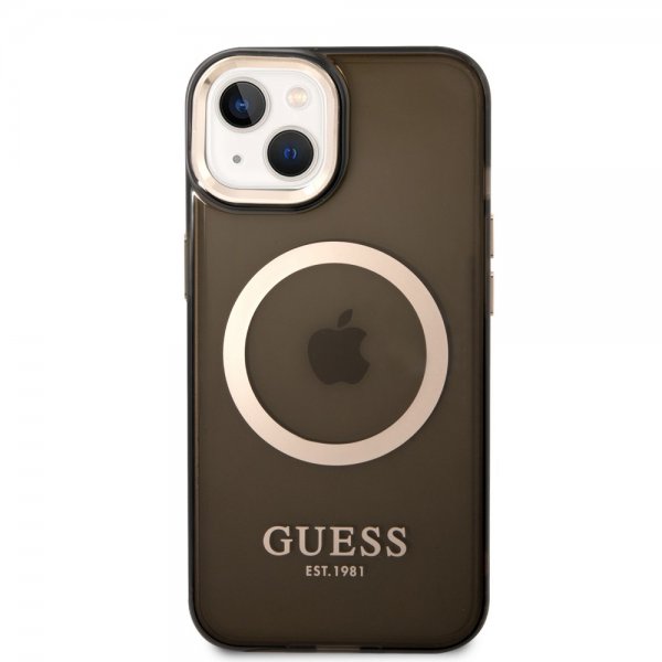 Guess iPhone 14 Deksel Translucent MagSafe Svart