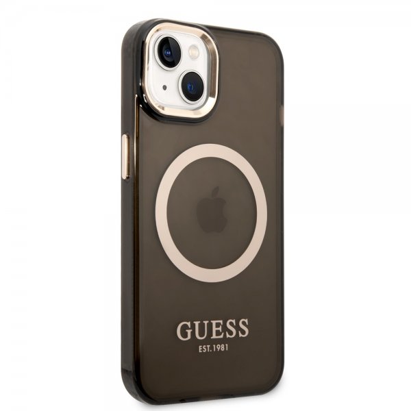 Guess iPhone 14 Deksel Translucent MagSafe Svart