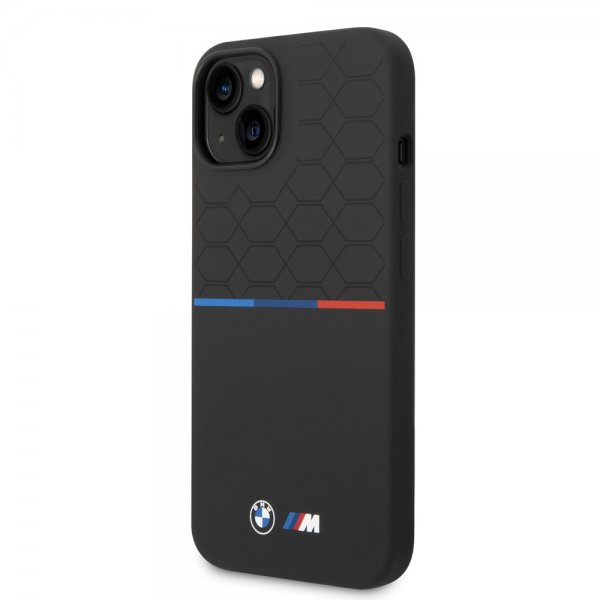 BMW iPhone 14 Deksel Tricolor Line & Logo Svart