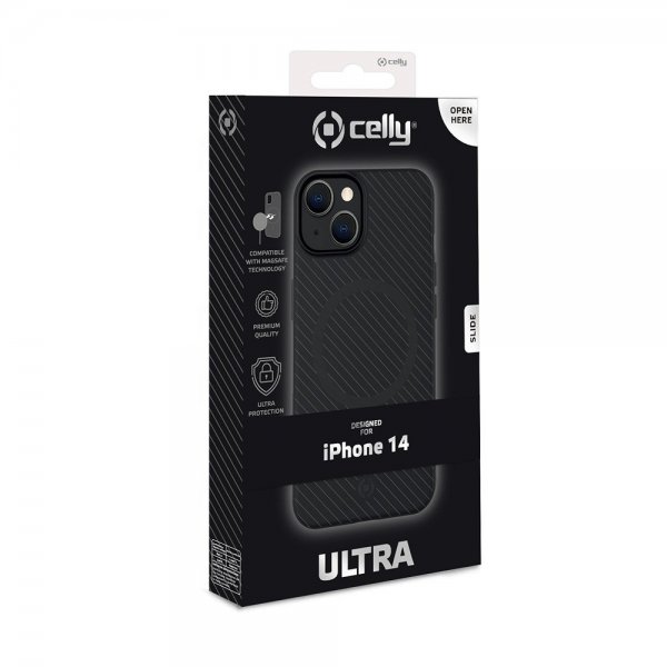 Celly iPhone 14 Deksel ULTRAMAG Svart