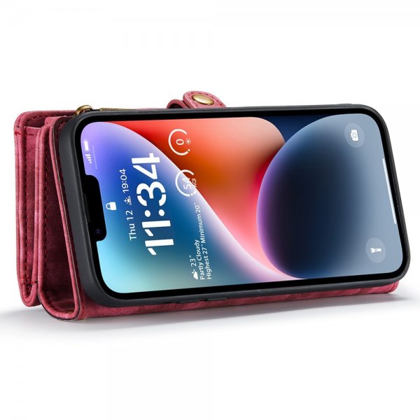 CaseMe iPhone 15 Etui 008 Series Avtakbart Deksel Rød