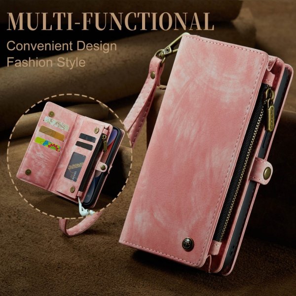 CaseMe iPhone 15 Etui 008 Series Avtakbart Deksel Rosa