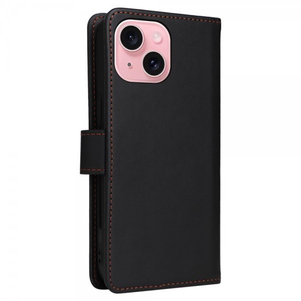 Betopnice iPhone 15 Etui Avtagbart Deksel 005 Svart