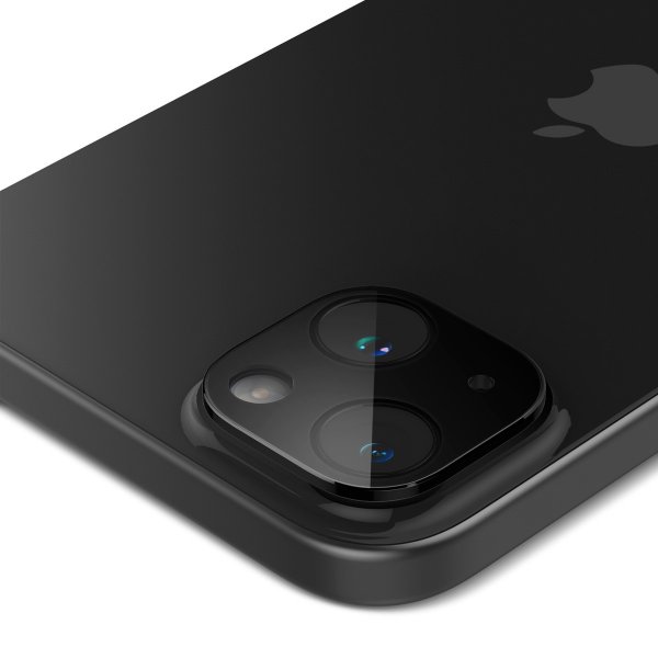 Spigen iPhone 14/15/14 Plus/15 Plus Kamerabeskytter Glas.tR Optik Svart 2-pakning