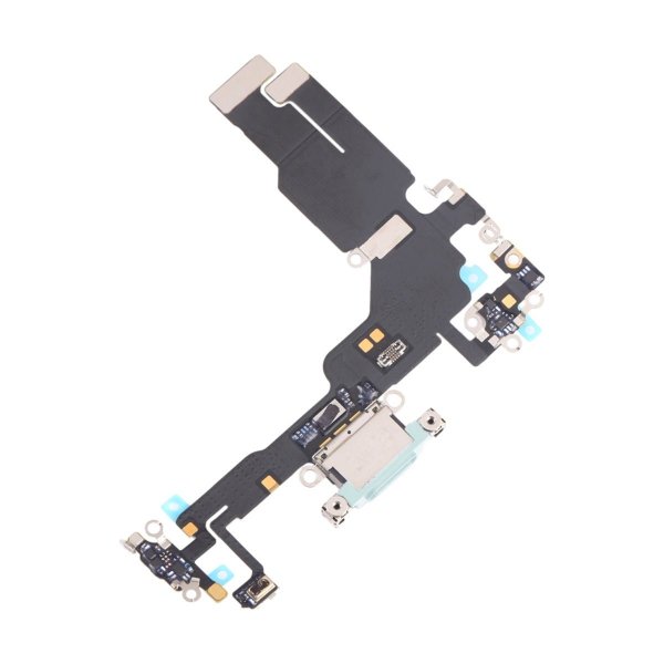 iPhone 15 ladekontakt med flexkabel - blå