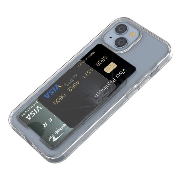 Rvelon iPhone 15 Deksel Kortholder Transparent