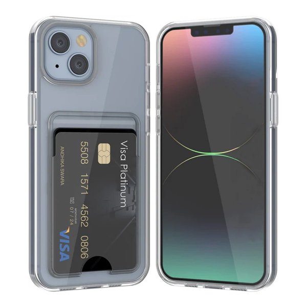 Rvelon iPhone 15 Deksel Kortholder Transparent