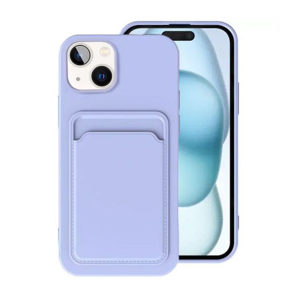 iPhone 15 Deksel Kortholder Lilla