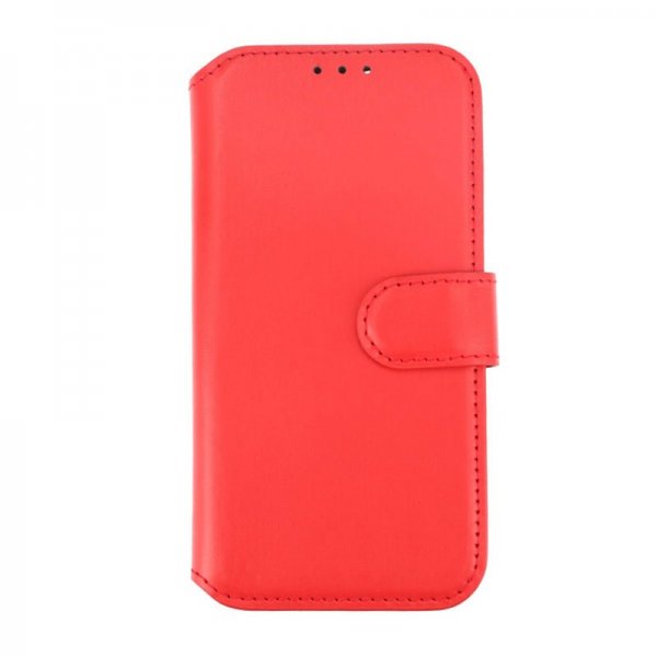 Rvelon iPhone 15 Etui Ekte Skinn Rød