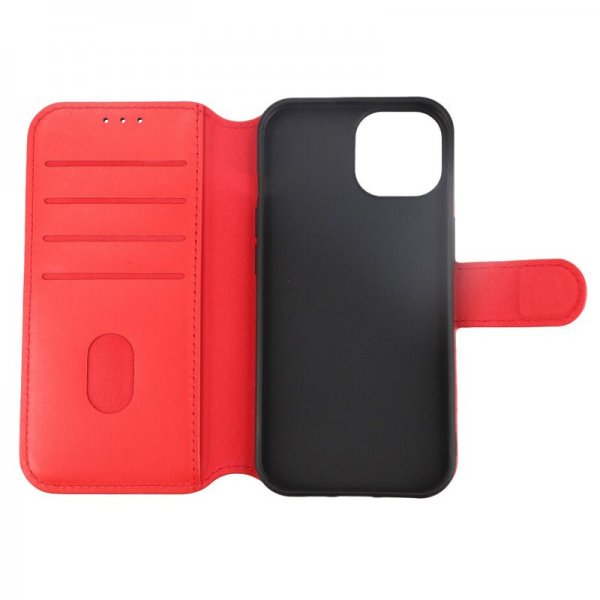 Rvelon iPhone 15 Etui Ekte Skinn Rød
