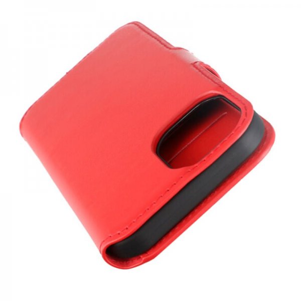 Rvelon iPhone 15 Etui Ekte Skinn Rød