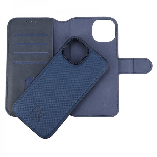 Rvelon iPhone 15 Etui Detachable Wallet Case Blå