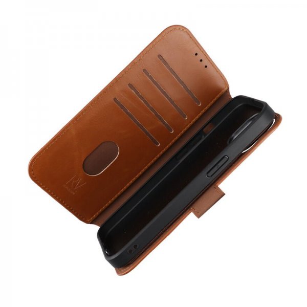 Rvelon iPhone 15 Etui Detachable Wallet Case Brun