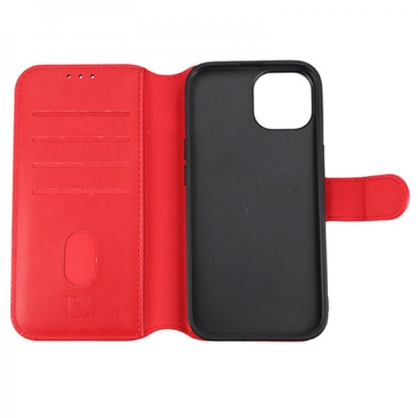 Rvelon iPhone 15 Etui Detachable Wallet Case Rød