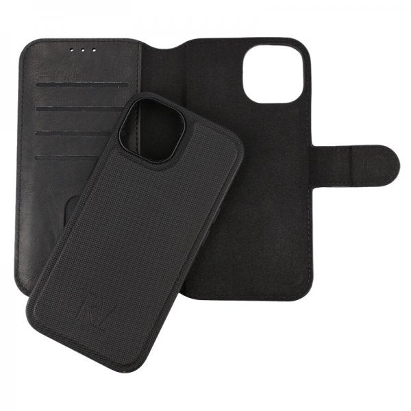 Rvelon iPhone 15 Etui Detachable Wallet Case Svart