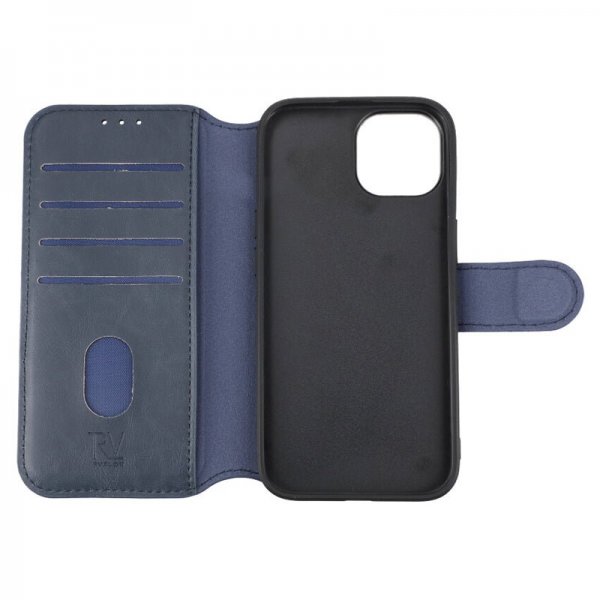 Rvelon iPhone 15 Etui 4 Kortlomme MagSafe Blå